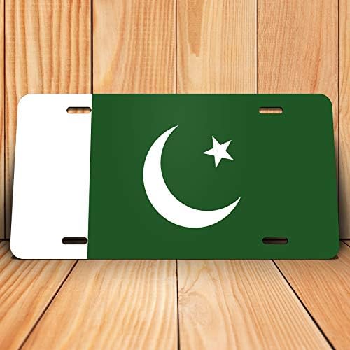 מדבקות תפאורה ביתית ועוד פקיסטן דגל לוחית רישוי תג תווית יהירות חידוש מתכת | מתכת מודפסת UV | 6 אינץ 'על 12 אינץ'